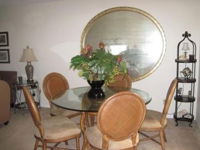 Dining area seats six
